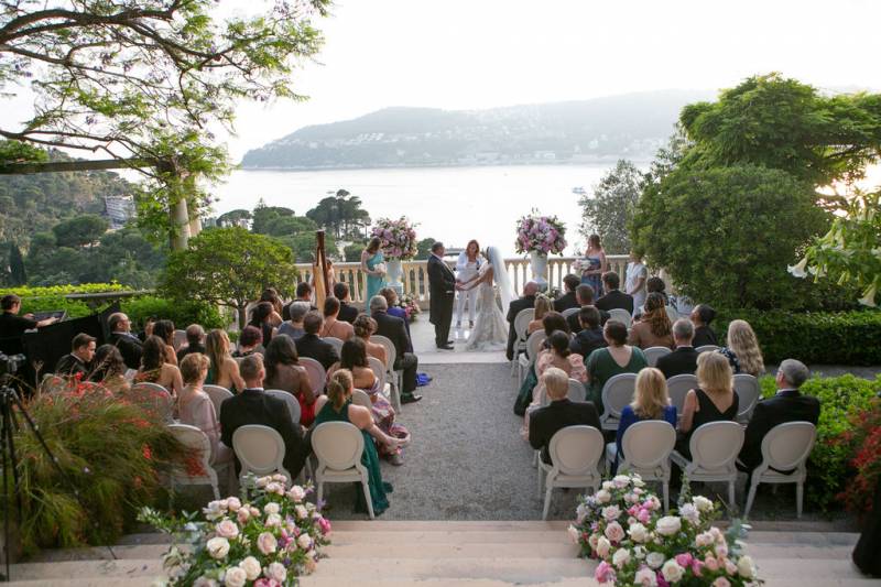 Secular wedding ceremony officiant in France at Villa Ephrussi de Rothschild
